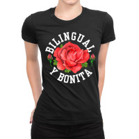 Bilingual Y Bonita Spanish Latina Bilingual Teacher Maestra T Shirt Ladies Fitted T-shirt | Artistshot