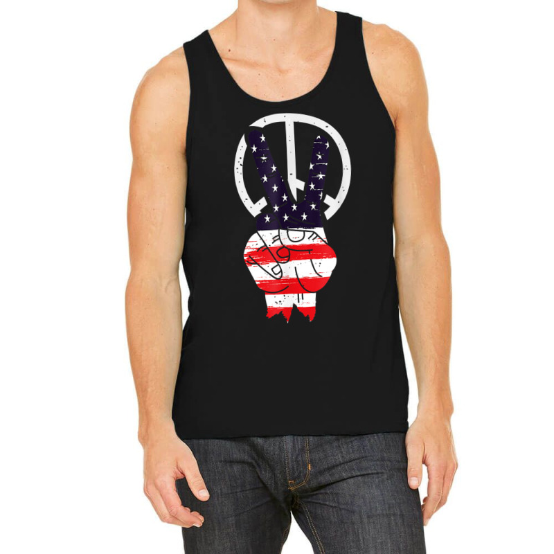 Hot Trend Fourth 4th Of July American Flag Peace Tank Top by degreesgunner | Artistshot