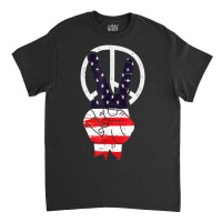 Hot Trend Fourth 4th Of July American Flag Peace Classic T-shirt | Artistshot