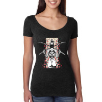 Hot Trend Japanese Samurai Girl And Vintage Sakura Cherry Blossom Gift Women's Triblend Scoop T-shirt | Artistshot