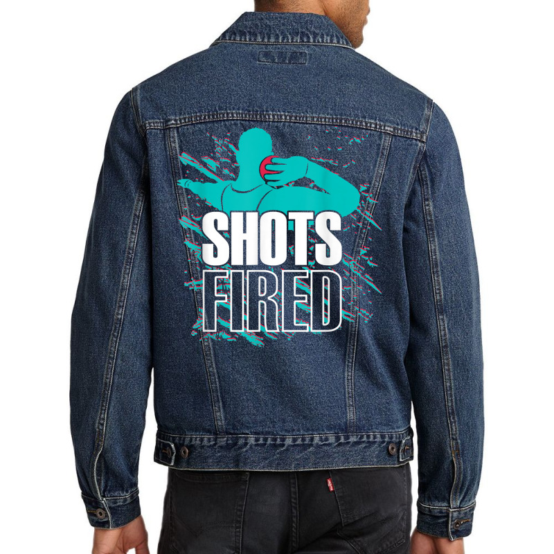 Shots Fired   Track And Field T Shirt Men Denim Jacket by rennambka | Artistshot