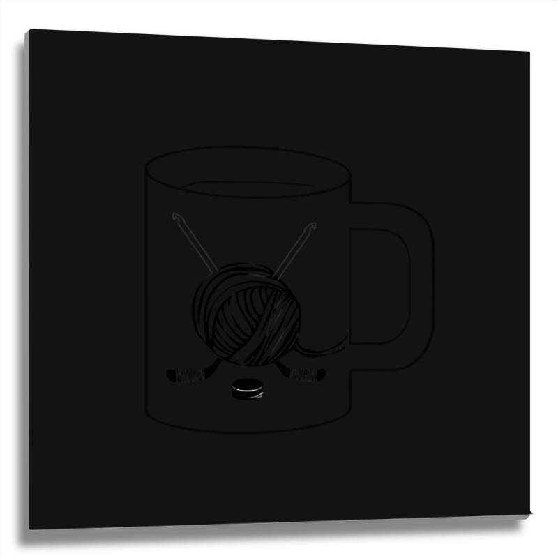 Trending Hockey-coffee-crochet Oh My Metal Print Square | Artistshot