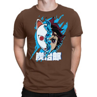 Demon Killer Tanjir0 Half Face Half Mask T-shirt | Artistshot