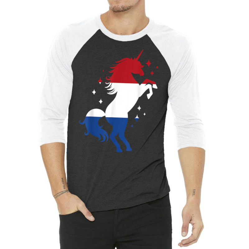 Proud Unicorn Netherlands Roots Holland Dutch Flag T Shirt 3/4 Sleeve Shirt | Artistshot