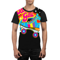 Hot Trend Retro 70s Roller Girl Skate With Heart And Colorful Rainbow Graphic T-shirt | Artistshot