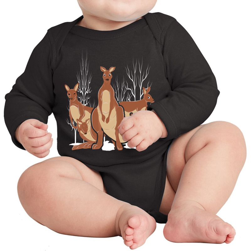 Limited Edition Australian Animal Marsupial Australia Outback Kangaroo Long Sleeve Baby Bodysuit by Ledford Leslie | Artistshot