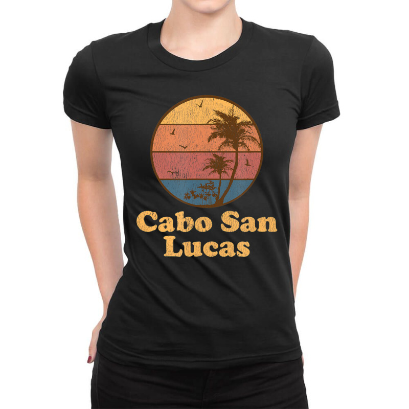 Trending Retro Cabo San Lucas Mexico Vintage 70s Sunset Ladies Fitted T-Shirt by michaelyounger19 | Artistshot