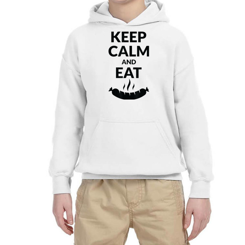 Keep Calm And Eat Sausage T Shirt Youth Hoodie by tousey | Artistshot