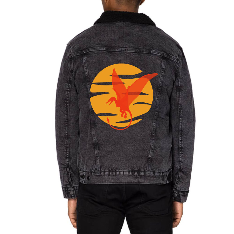 Hot Trend Flying Pterosaur Unisex Sherpa-lined Denim Jacket | Artistshot