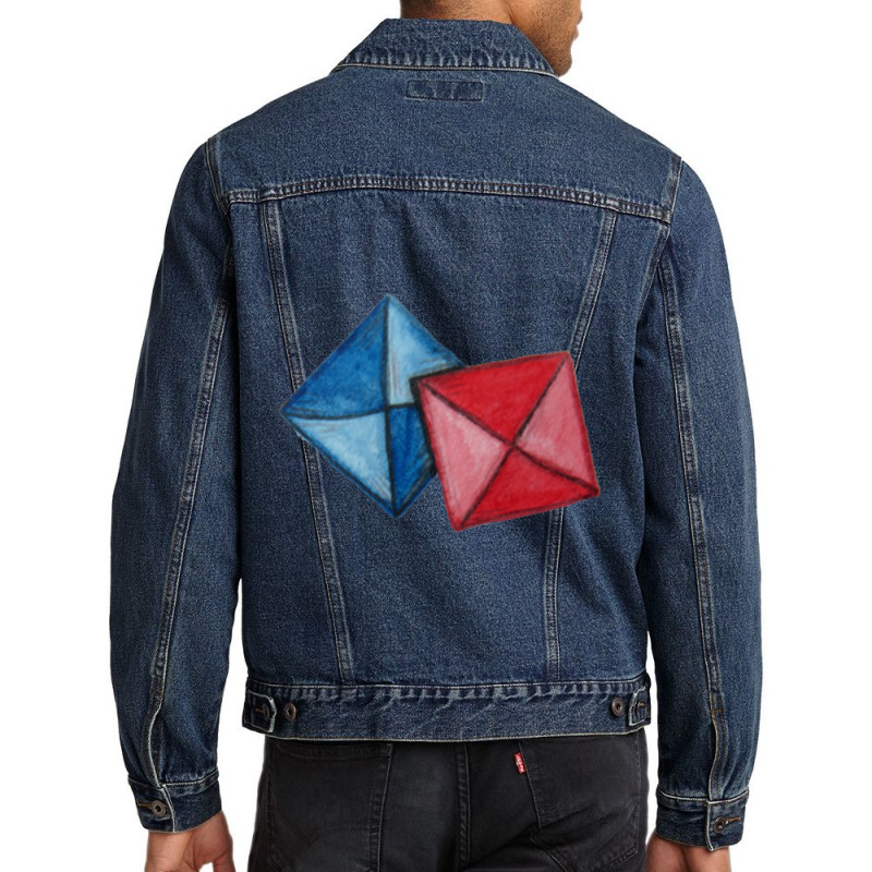 Trending Blue Red Paper Squares Game - Train Station Salesman Korean S Men Denim Jacket by Sizemore Adame | Artistshot