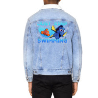 Finding Nemo Just Keep Swimming Funny Nemo And Dory Unisex Tee Adult T Unisex Sherpa-lined Denim Jacket | Artistshot