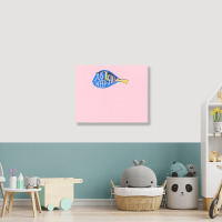 Finding Nemo Just Keep Swimming Sticker Landscape Canvas Print | Artistshot