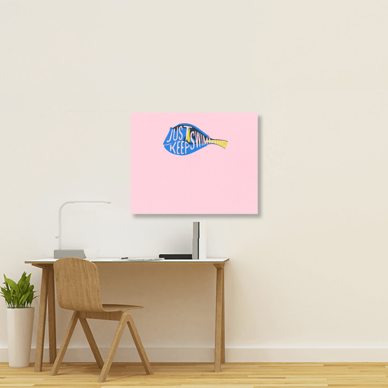 Finding Nemo Just Keep Swimming Sticker Landscape Canvas Print | Artistshot