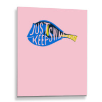 Finding Nemo Just Keep Swimming Sticker Metal Print Vertical | Artistshot