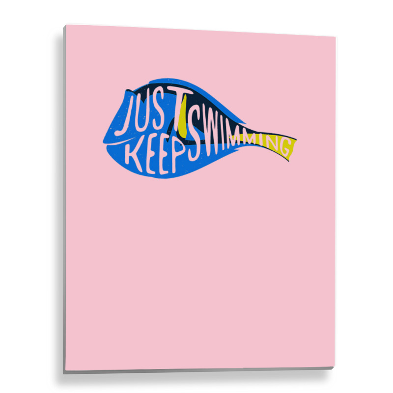 Finding Nemo Just Keep Swimming Sticker Metal Print Vertical | Artistshot