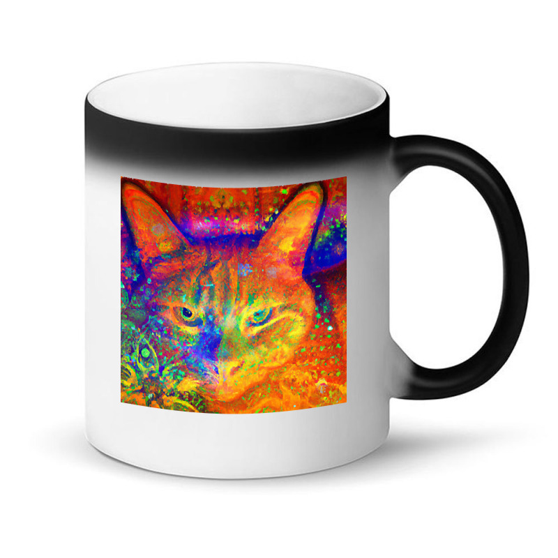 Trending Orange-red Kitty Cat Batik Design Magic Mug | Artistshot