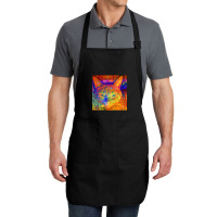 Trending Orange-red Kitty Cat Batik Design Full-length Apron | Artistshot