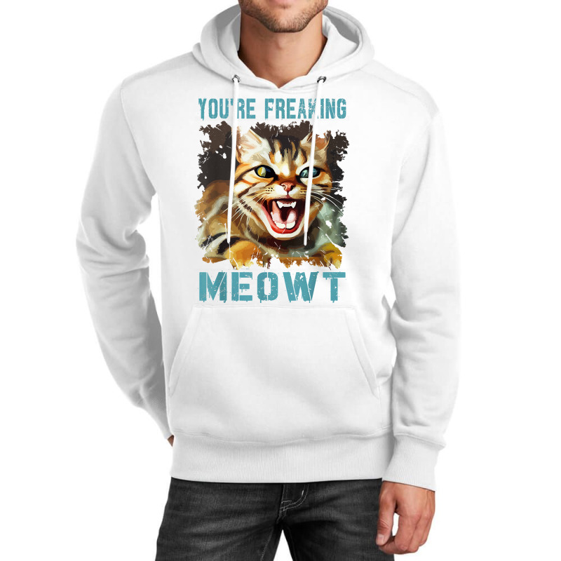 You're Freaking Meowt Funny Cat Meme Meow Pun Cat Lovers Gag T Shirt Unisex Hoodie | Artistshot