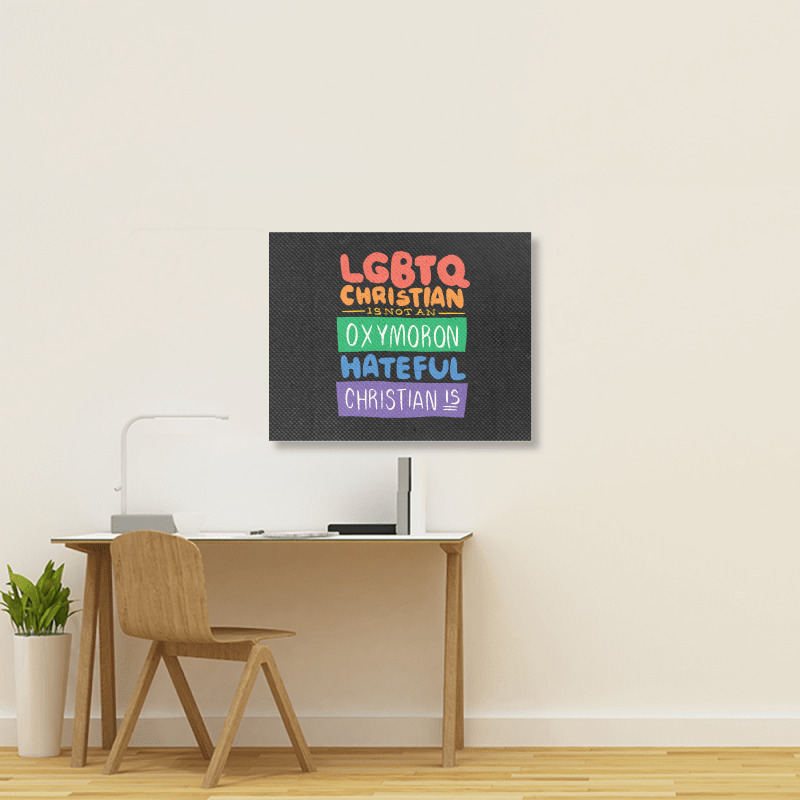 Limited Edition Lgbtq Christian Is Not An Oxymoron Lgbt Pride Gift Landscape Canvas Print | Artistshot