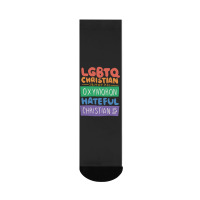 Limited Edition Lgbtq Christian Is Not An Oxymoron Lgbt Pride Gift Crew Socks | Artistshot