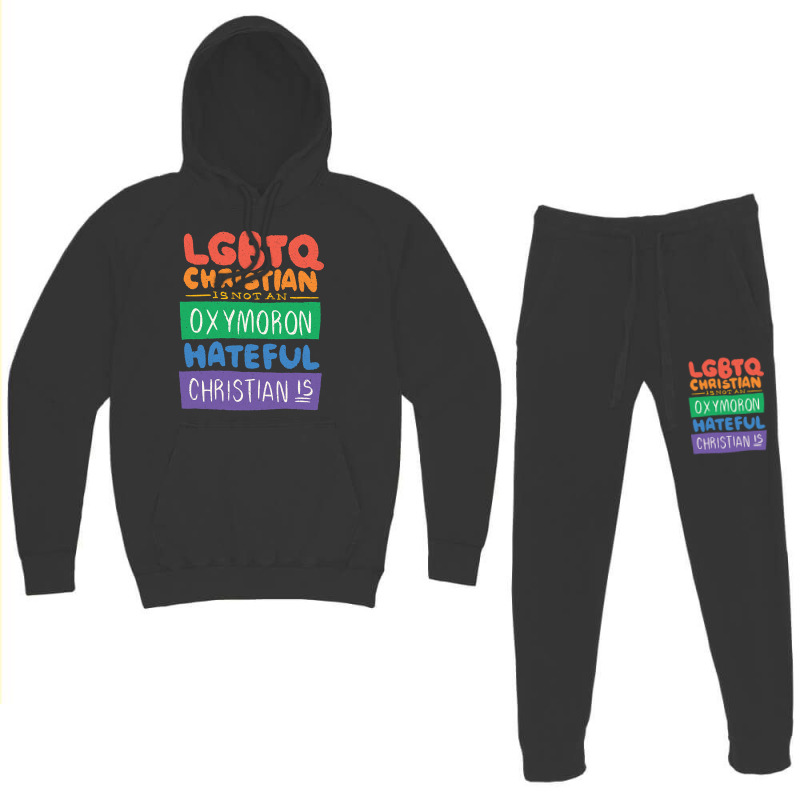 Limited Edition Lgbtq Christian Is Not An Oxymoron Lgbt Pride Gift Hoodie & Jogger Set | Artistshot