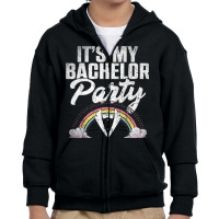 Mens Its My Bachelor Party Rainbow Groom Funny Bachelor Party T Shirt Youth Zipper Hoodie | Artistshot