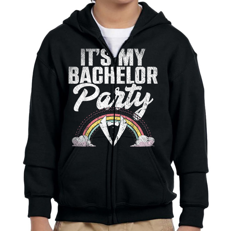 Mens Its My Bachelor Party Rainbow Groom Funny Bachelor Party T Shirt Youth Zipper Hoodie | Artistshot