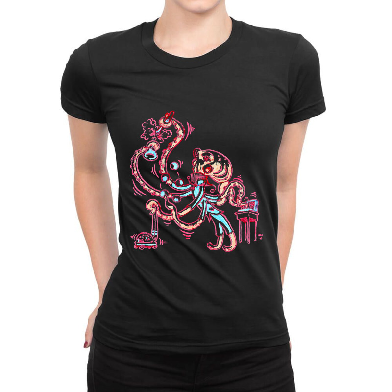 Limited Edition Busy Octopus Ladies Fitted T-Shirt by Ledford Leslie | Artistshot