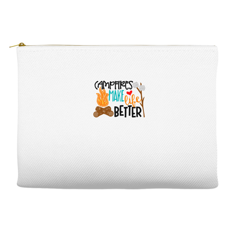 Campfires Make Life Better Camping Lover Smores Adventure Accessory Pouches | Artistshot