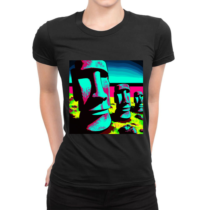 Limited Edition Pop Art Easter Island Ladies Fitted T-shirt | Artistshot