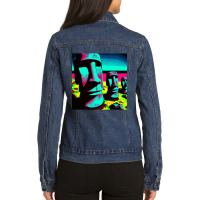 Limited Edition Pop Art Easter Island Ladies Denim Jacket | Artistshot