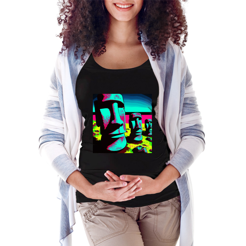 Limited Edition Pop Art Easter Island Maternity Scoop Neck T-shirt | Artistshot