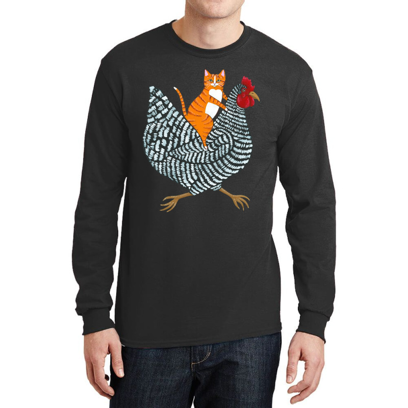 Trending Ginger Cat Chicken Ride Long Sleeve Shirts | Artistshot