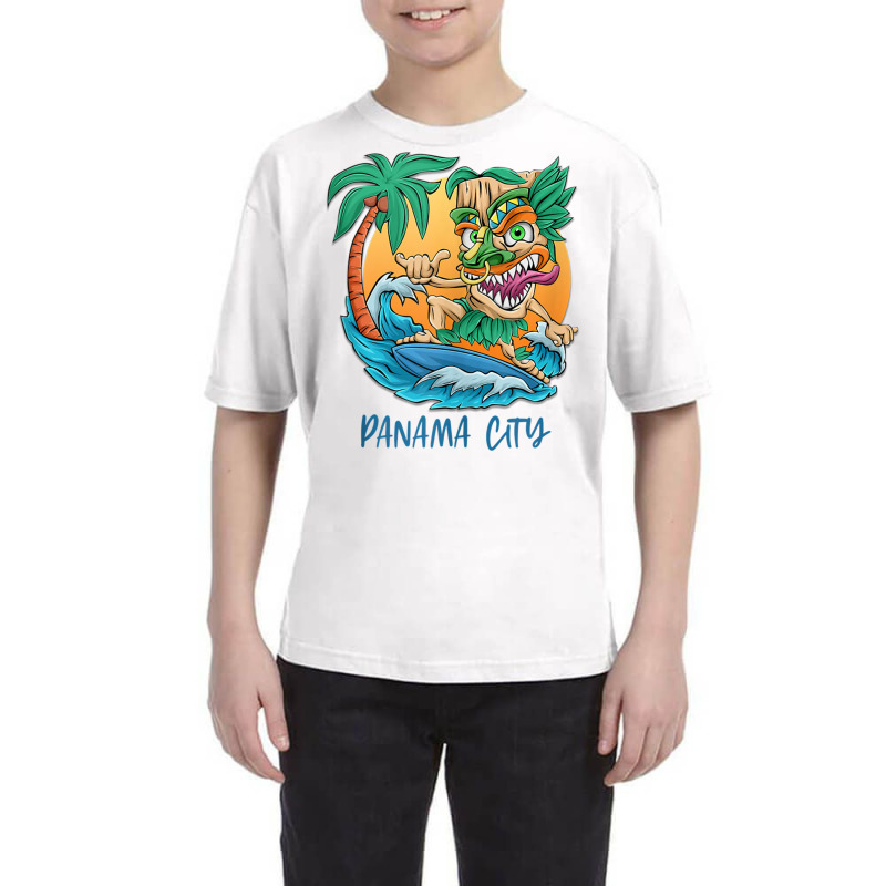 Panama City Florida Vacation Surfing Beach Trip Tiki Man Tank Top Youth Tee by thurz | Artistshot