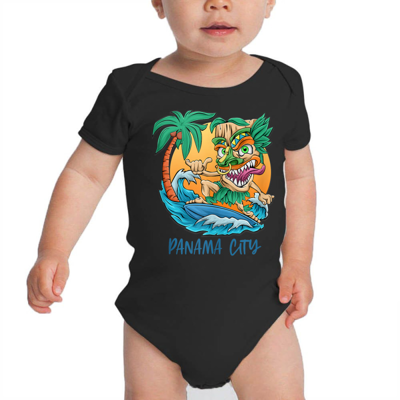 Panama City Florida Vacation Surfing Beach Trip Tiki Man Tank Top Baby Bodysuit by thurz | Artistshot