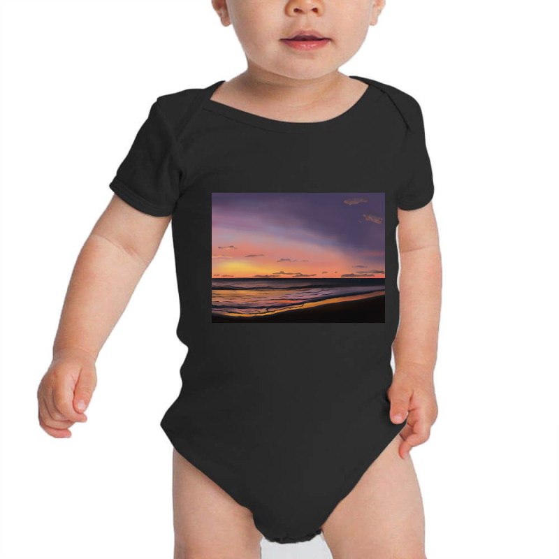 Hot Trend Sunset On The Beach Baby Bodysuit by poppyallen | Artistshot