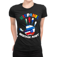 Womens Latin America Latino Pride Hand Hispanic Heritage Month Vneck Ladies Fitted T-shirt | Artistshot