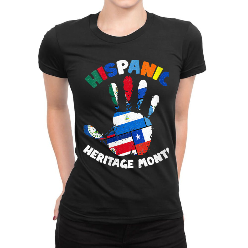 Womens Latin America Latino Pride Hand Hispanic Heritage Month Vneck Ladies Fitted T-Shirt by BarbaraArtist | Artistshot