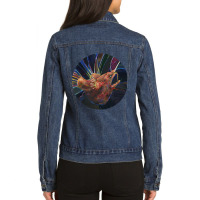 Limited Edition Fanfin Seadevil Painting - 2012 Ladies Denim Jacket | Artistshot