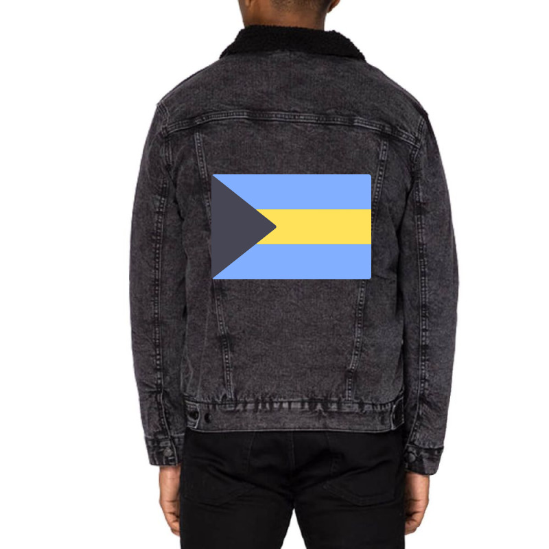 Limited Edition Flag Of Bahamas Unisex Sherpa-Lined Denim Jacket by Rios Arevalo | Artistshot