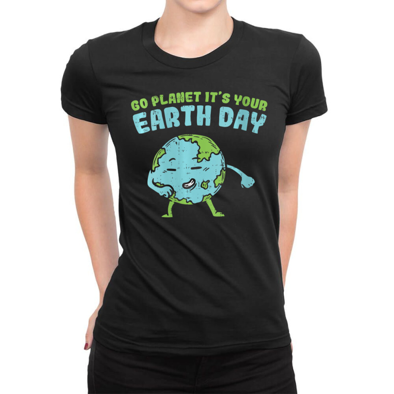 Womens Floss Dance Go Planet Its Your Earth Day Flossing V-neck Ladies Fitted T-Shirt by rastyrocl | Artistshot