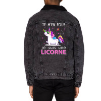 Trending Je Suis Une Licorne Unisex Sherpa-lined Denim Jacket | Artistshot