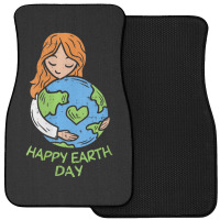 Womens Happy Earth Day Girl Hug Environmentalist V-neck Front Car Mat | Artistshot