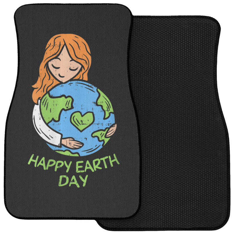 Womens Happy Earth Day Girl Hug Environmentalist V-neck Front Car Mat | Artistshot