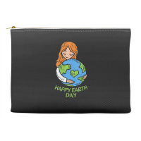 Womens Happy Earth Day Girl Hug Environmentalist V-neck Accessory Pouches | Artistshot