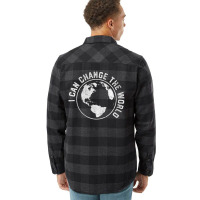 Womens I Can Change The World Earth Day And Peace V-neck Flannel Shirt | Artistshot