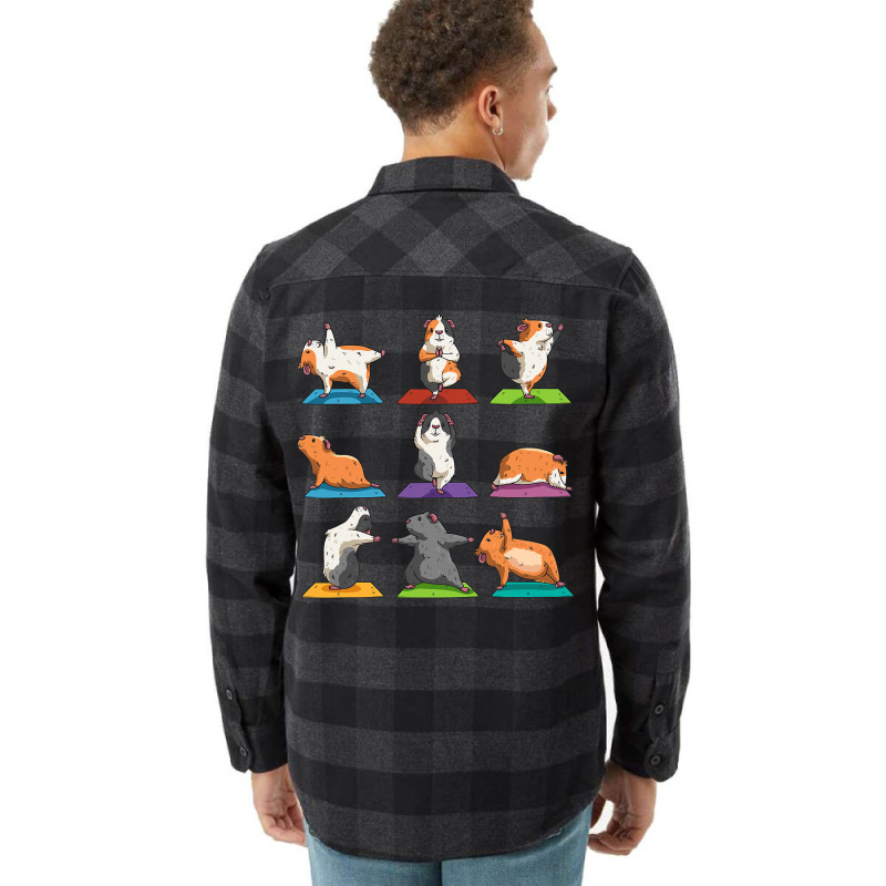 Guinea Pig Yoga Position Workout Gift Flannel Shirt by Rhonda | Artistshot