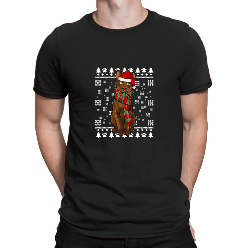 Havana Brown Cat Santa Hat Xmas Ugly T-shirt | Artistshot