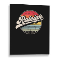 Hot Trend Retro Raleigh Nc Home City 70s Style Sunset Metal Print Vertical | Artistshot