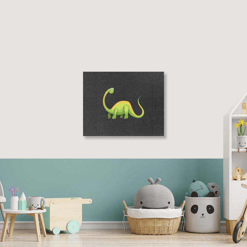 Hot Trend Baby Dinos For Learning Colors And Counting. One And Green Landscape Canvas Print | Artistshot